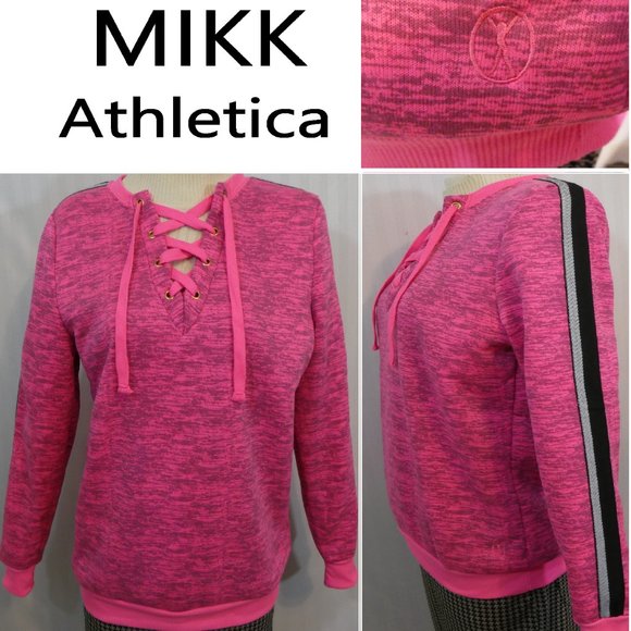 NWT 🆕️ MIKK Athletica Fleece Pullover Laced Yoga Top - Picture 15 of 15